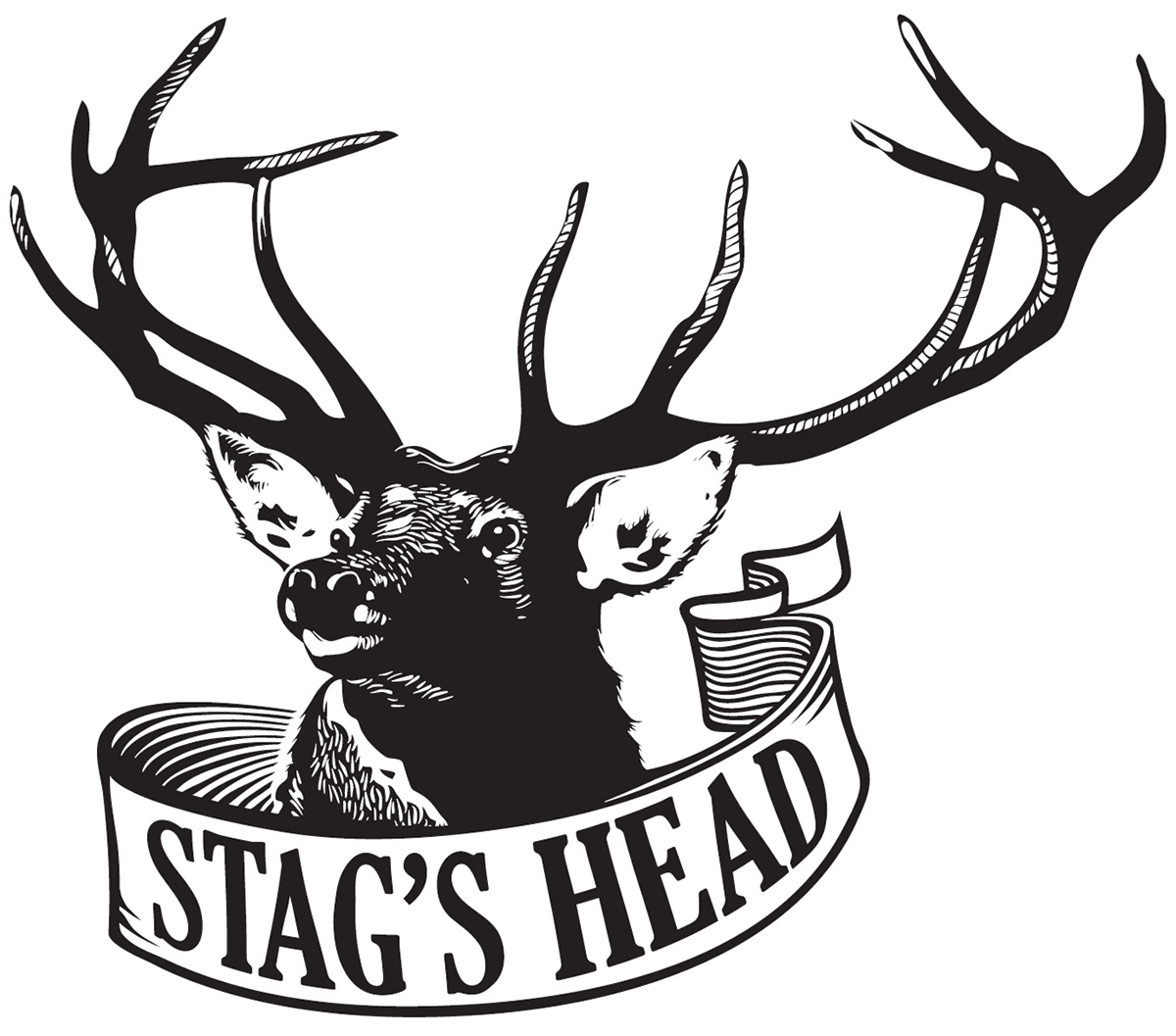 Stag's Head logo identity, illustration Graphic Design